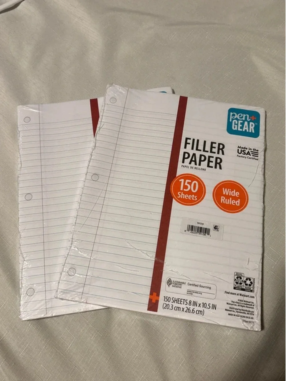 Wide ruled filler paper 300 sheets overall